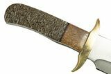 Bowie Knife With Fossil Dinosaur Bone (Gembone) Inlays #327613-3